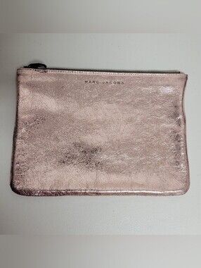 Marc Jacobs Rose Gold Metallic Leather Clutch.
